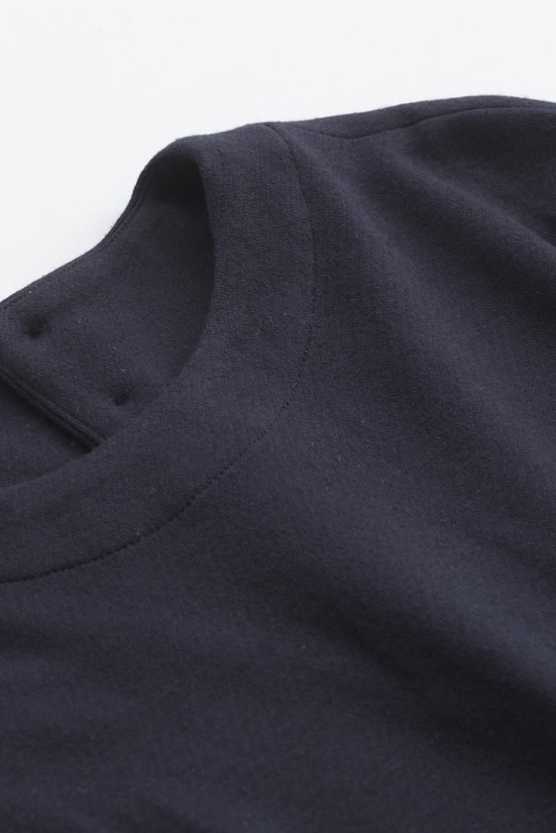 wool cotton jersey one-piece / navy - atelier naruse｜Online