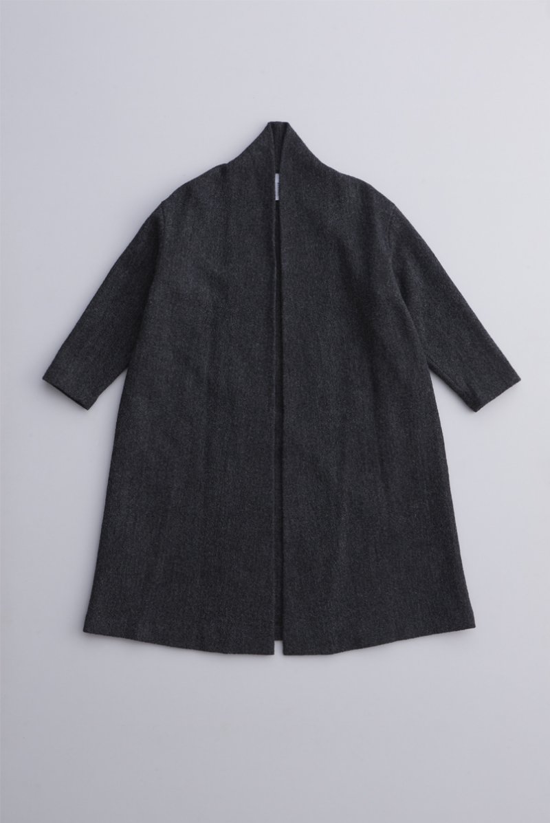 wool robe gown / black - atelier naruse | Online store