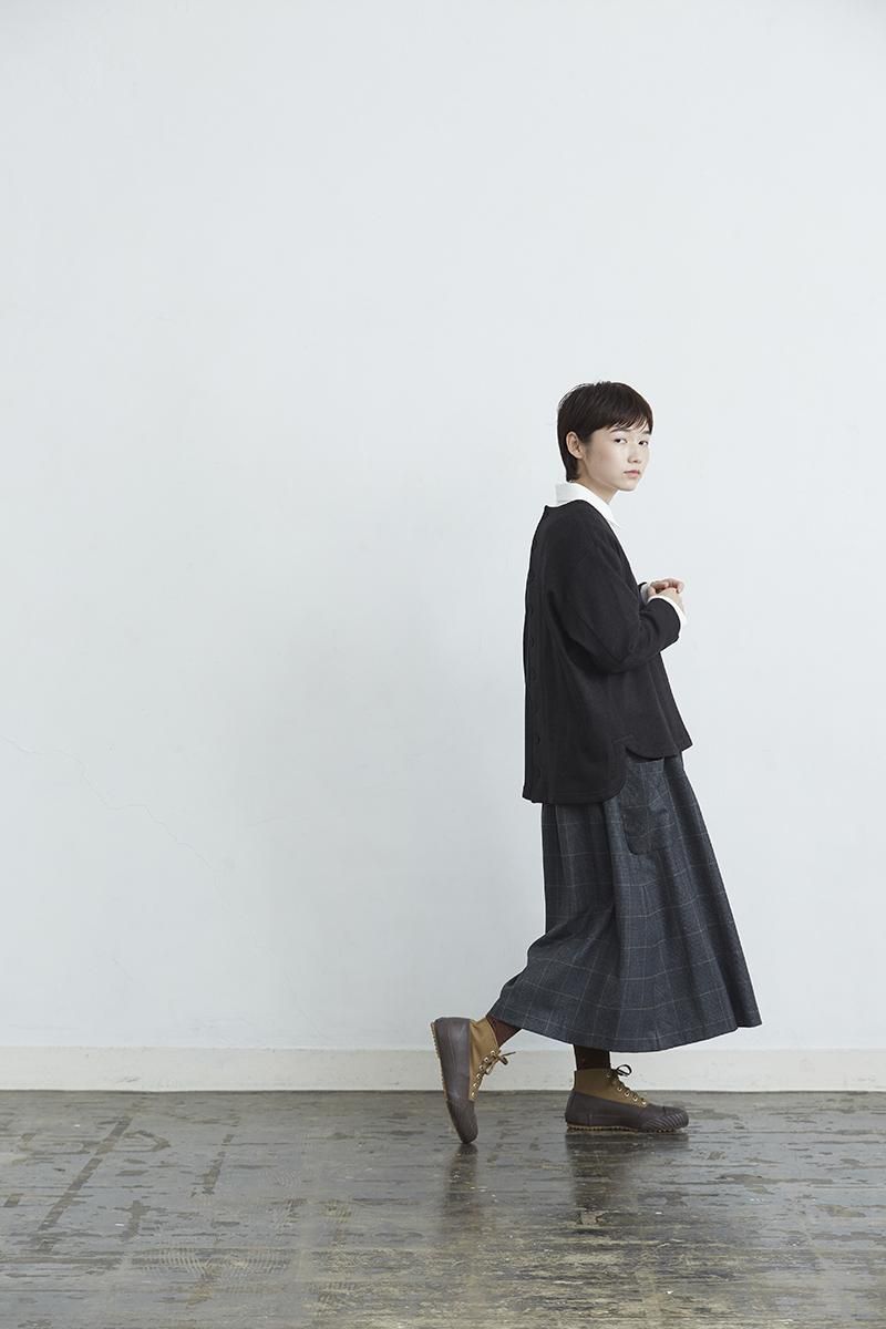 wool check gather skirt - atelier naruse｜Online store｜the an
