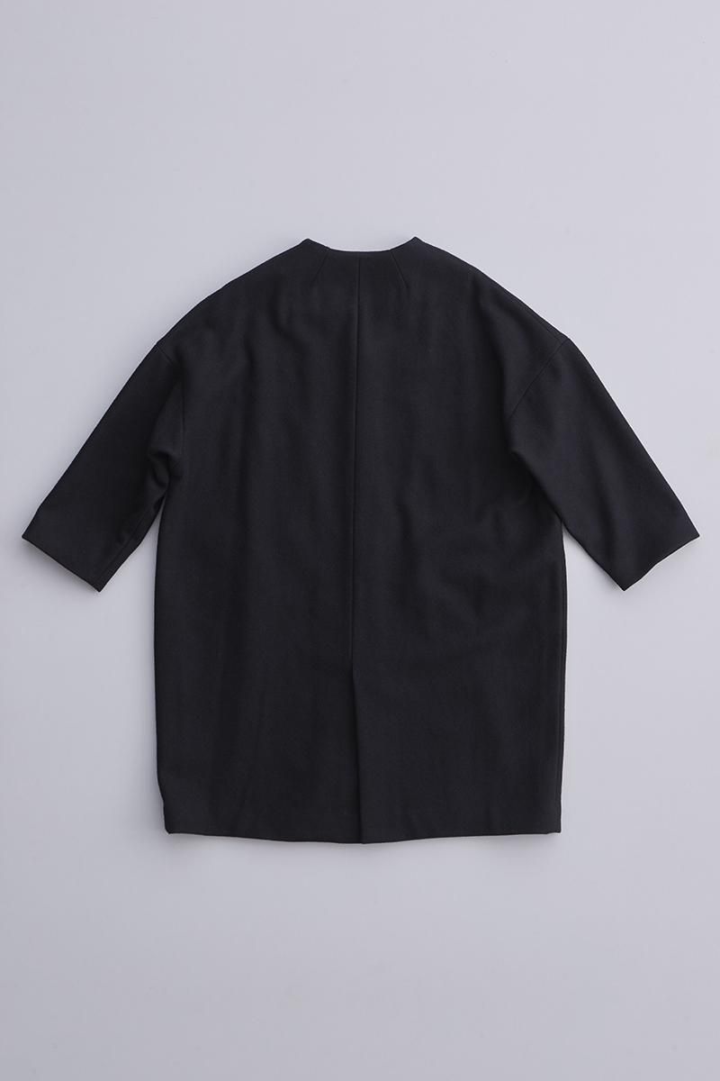 melton wool cocoon coat / black - atelier naruse｜Online store｜the an