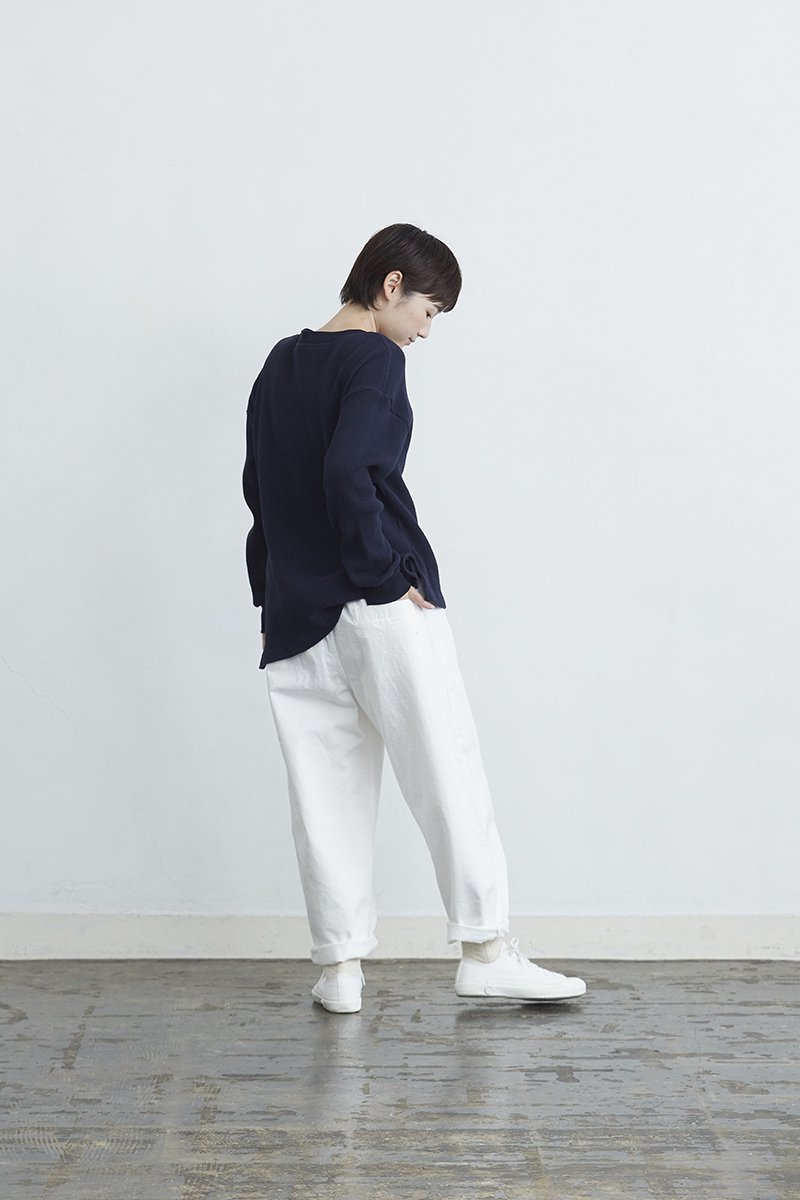 cotton denim balloon pants / off white - atelier naruse | Online store