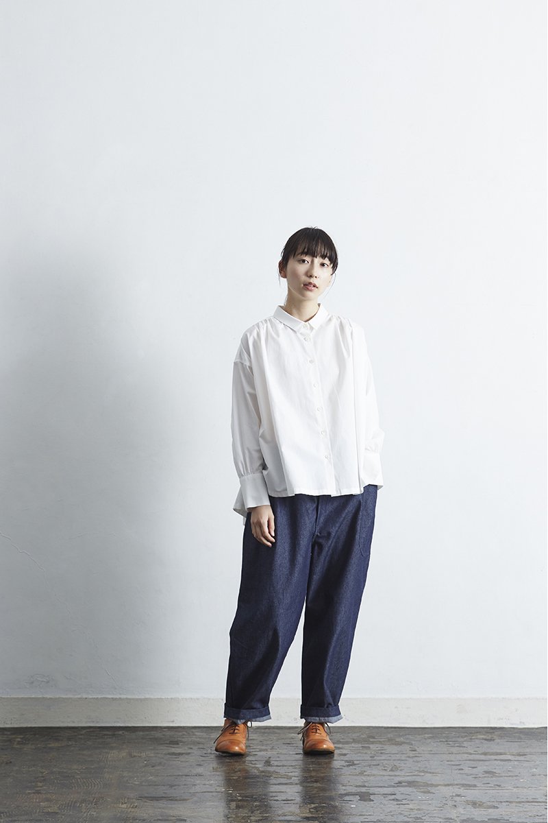 cotton denim balloon pants / indigo - atelier naruse | Online store