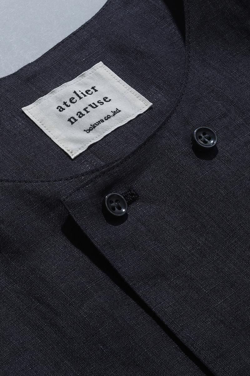 linen W button blouse / sumikuro - atelier naruse｜Online