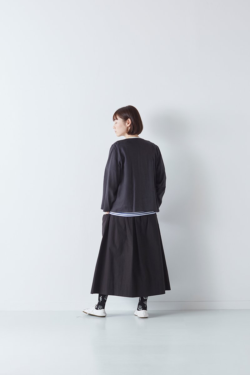 linen W button blouse / sumikuro - atelier naruse | Online store