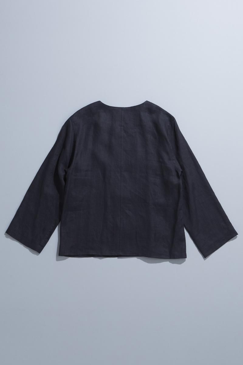 linen W button blouse / sumikuro - atelier naruse|Online linen W button blouse / sumikuro - atelier naruse|Online