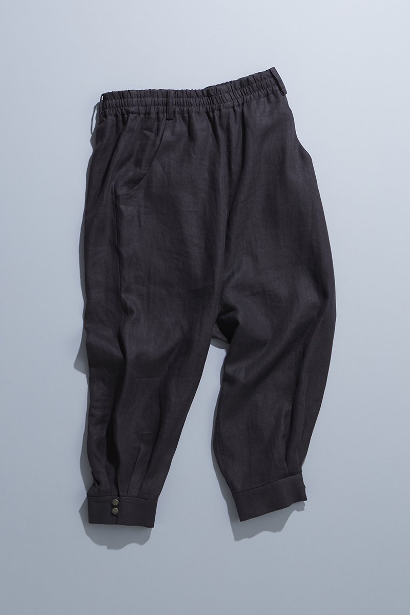 linen sarrouel pants / charcoal - atelier naruse | Online store