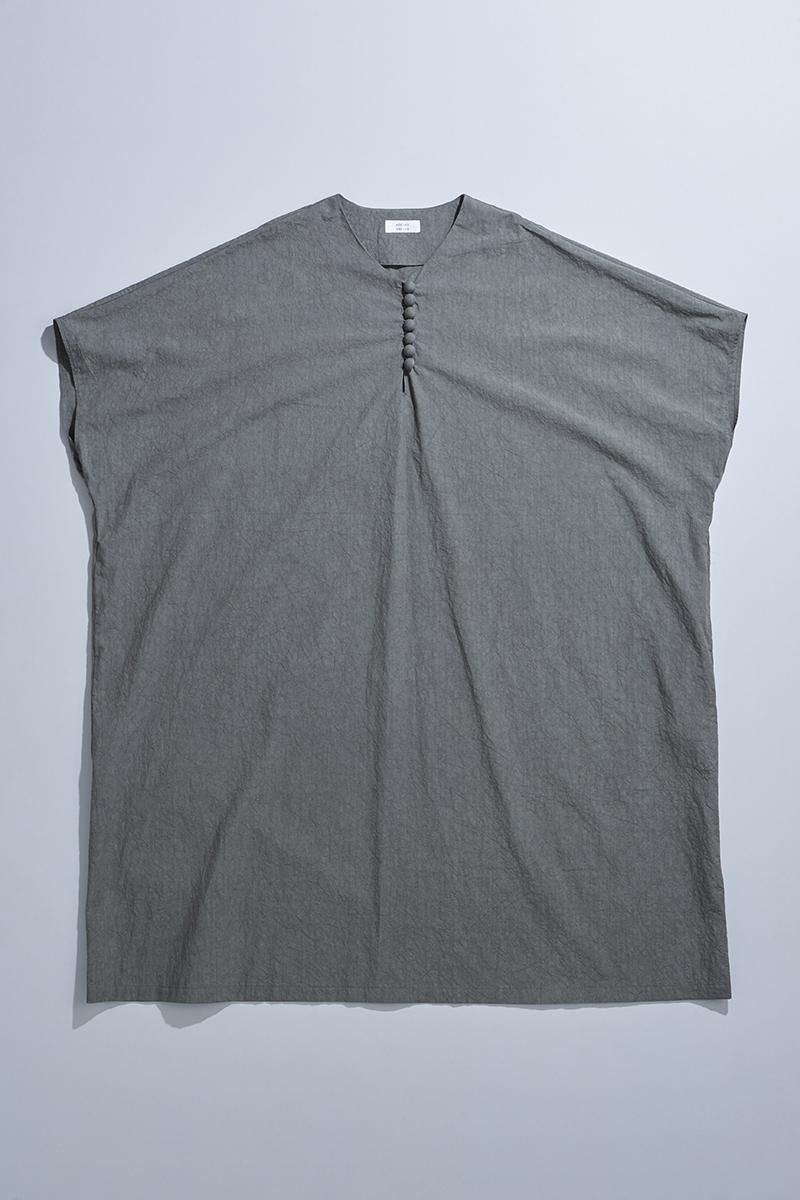 アトリエナルセ●コットンテントラインワンピース●チャコールグレー cotton TENT-LINE one-piece / charcoal - atelier naruse