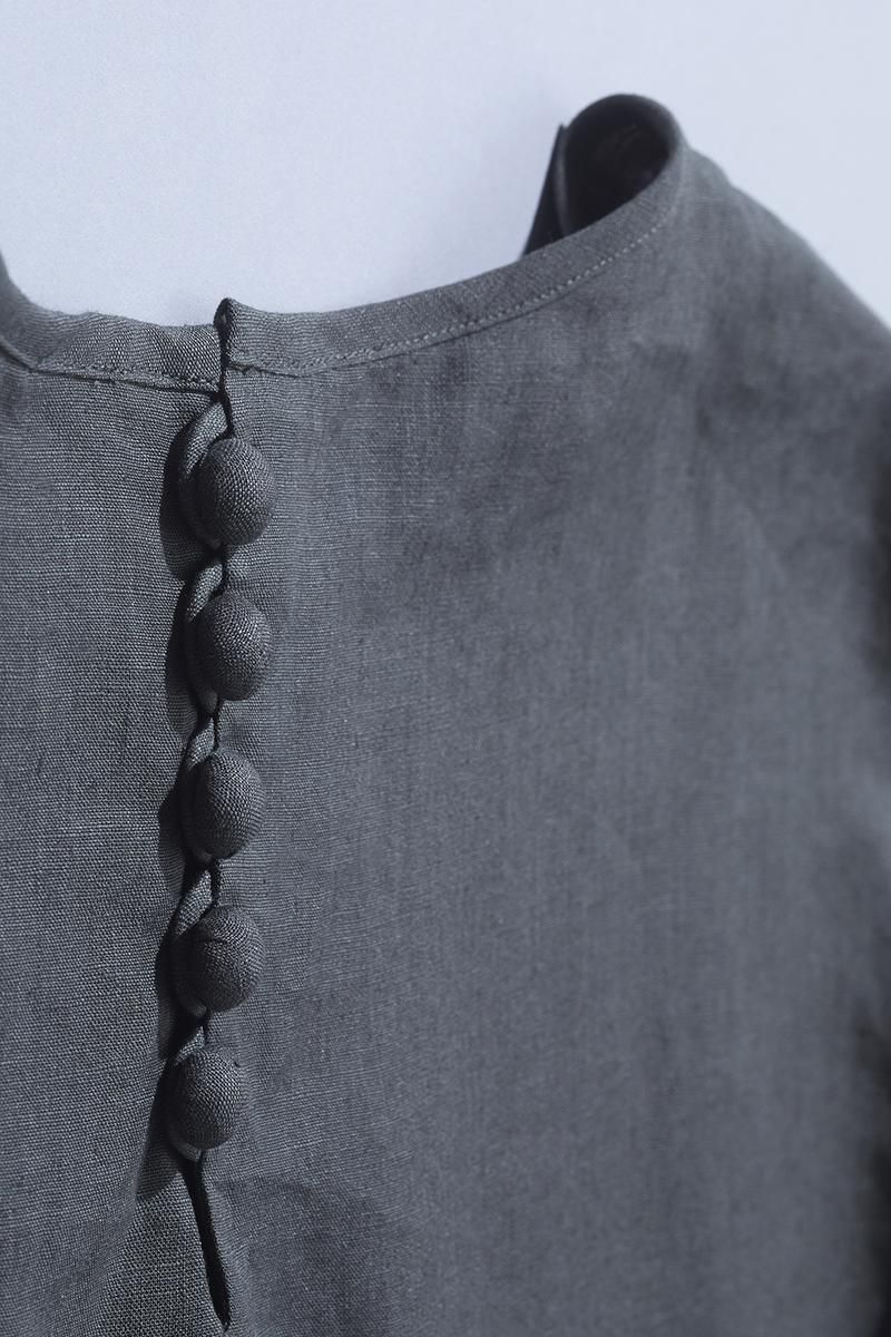 atelier naruse リネンベルスリーブブラウス 定価15000円 na-M02008 シャツ チャコールグレー レディース アトリエナルセ【中古】4-0419S♪ atelier naruse リネンベルスリーブブラウス 定価15000円 na