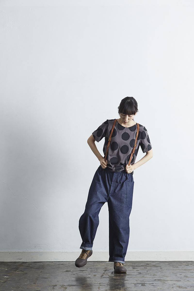 アトリエナルセ atelier naruse cotton ~mizutama~ cut&amp;sewn コットン 水玉カットソー F/ブラウン トップス【2400014002140】 アトリエナルセ atelier naruse cotton ~mizutama~ cut&sewn
