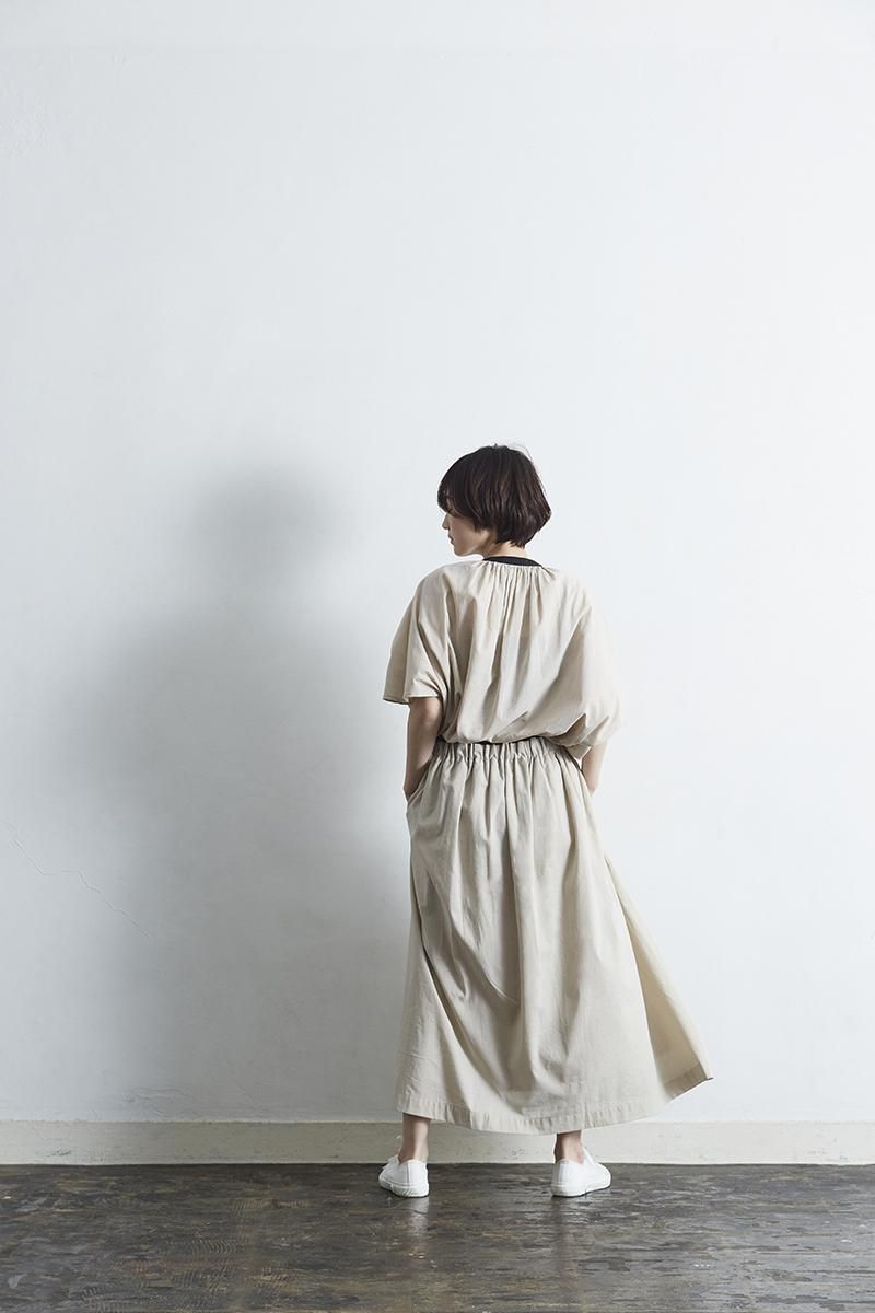 cotton linen smock blouse / beige - atelier naruse｜Online store