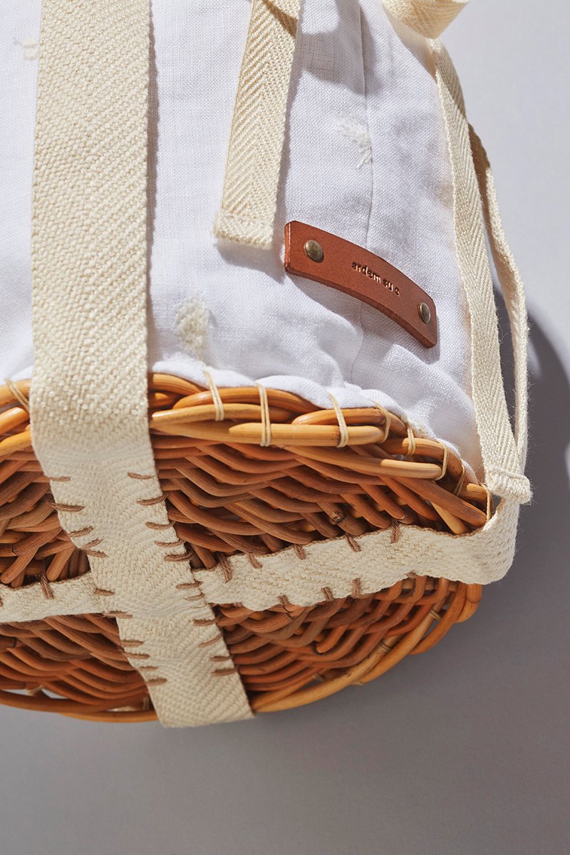 ardem su o × atelier naruse / linen ~nohara~ basket bag - atelier naruse |  Online store