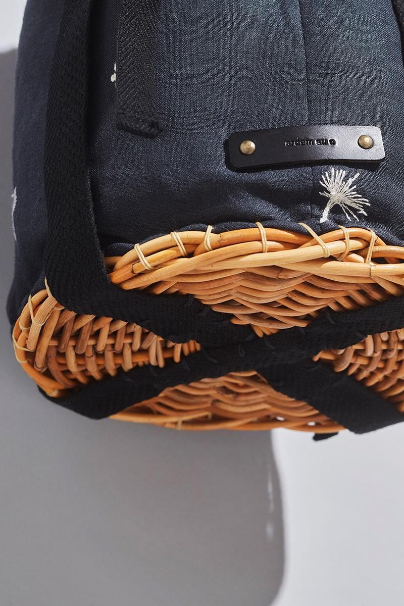 【美品】★☆Ardem su o アーデムスーオ　かごバッグ 紅籐と帆布の組み合わせが人気の「ardem su o（アーデムスーオー