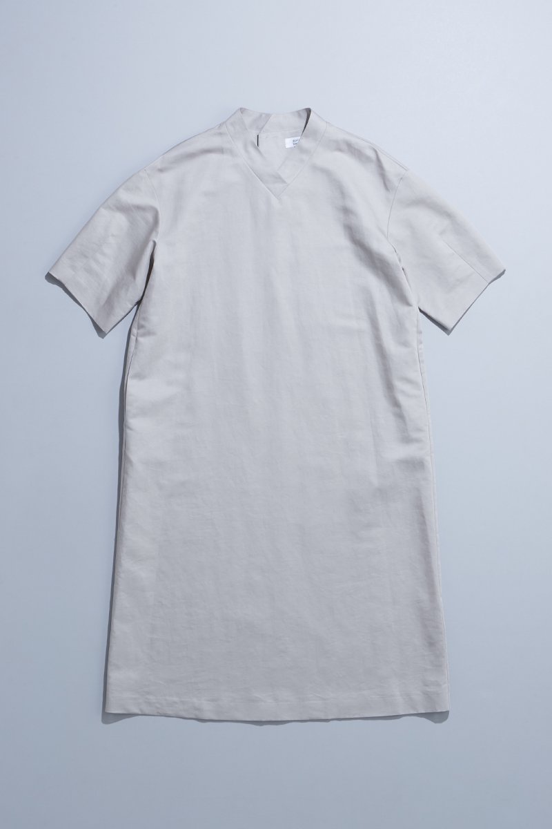 cotton linen silk formal one-piece / gray
