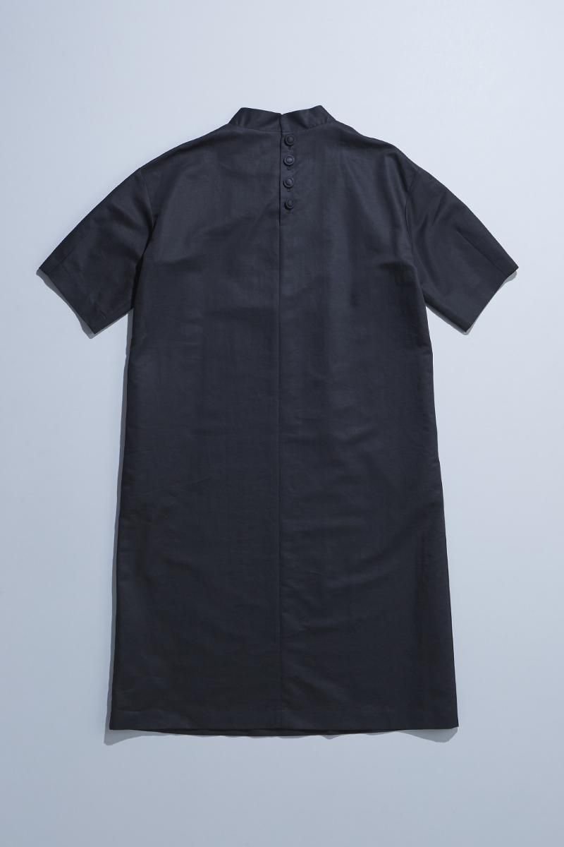cotton linen silk formal one-piece / black - atelier naruse cotton linen silk formal one-piece / black - atelier naruse
