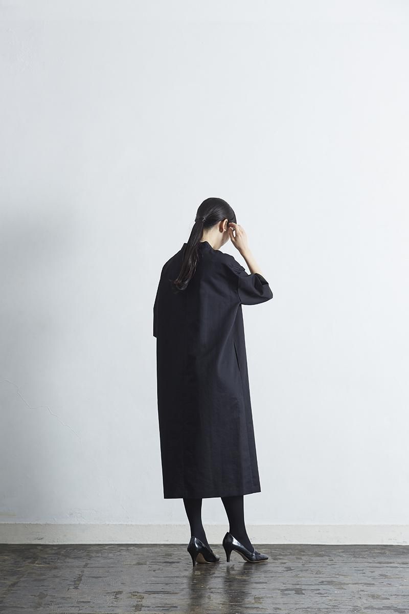 cotton linen silk formal one-piece / black - atelier naruse