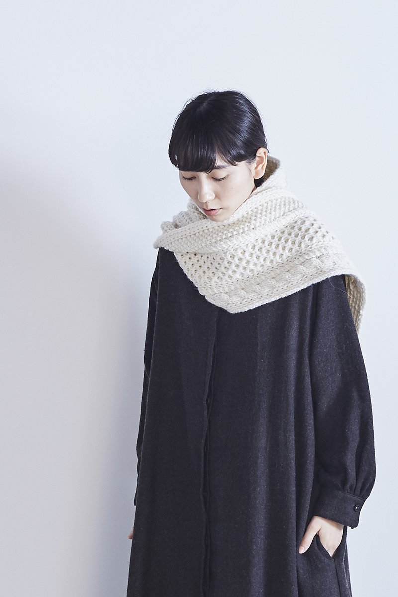 DARUMA×atelier naruse | falkland wool hand knitted cable long 