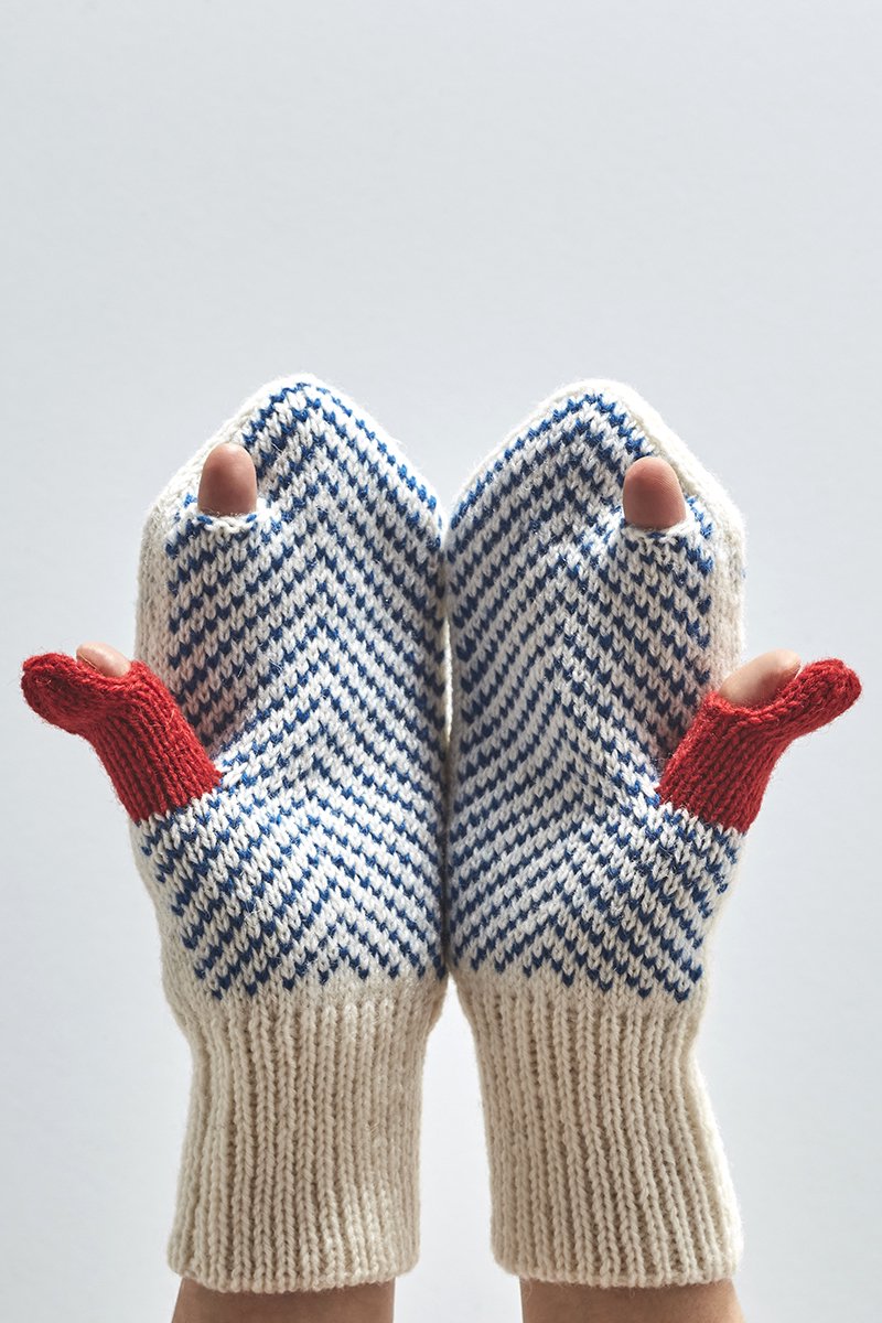 DARUMA×atelier naruse | shetland wool ~loop~ color work mittens ...