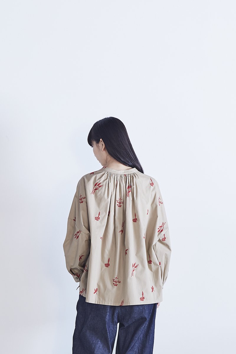 cotton ~winter plants~ blouse - atelier naruse | Online store