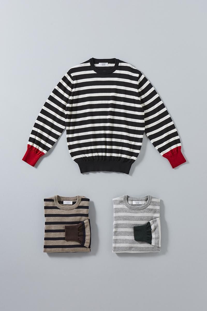 cotton wool border knit - atelier naruse | Online store