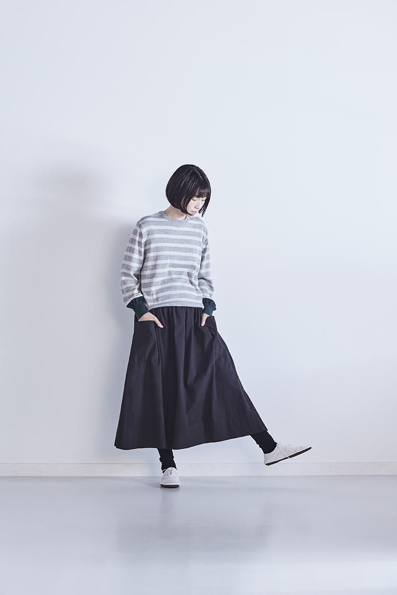 cotton wool border knit - atelier naruse | Online store