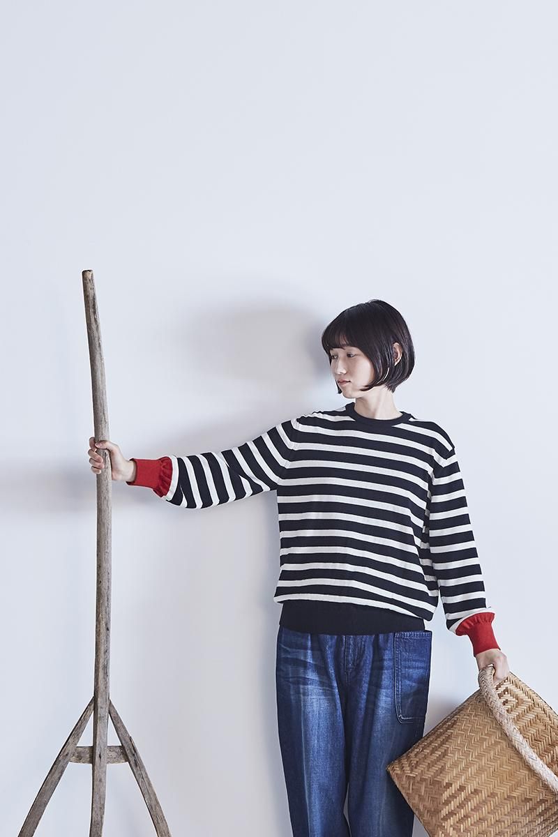 cotton wool border knit - atelier naruse|Online store|the an cotton wool border knit - atelier naruse|Online store|the an