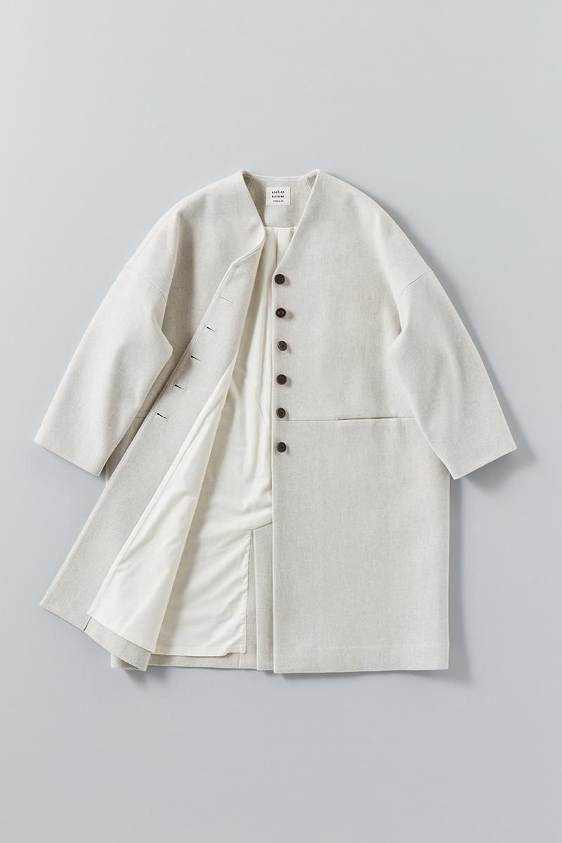 melton wool cocoon coat / oatmeal - atelier naruse|Online melton wool cocoon coat / oatmeal - atelier naruse|Online