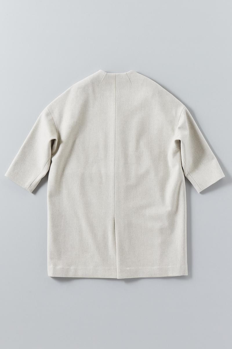 melton wool cocoon coat / oatmeal - atelier naruse｜Online store