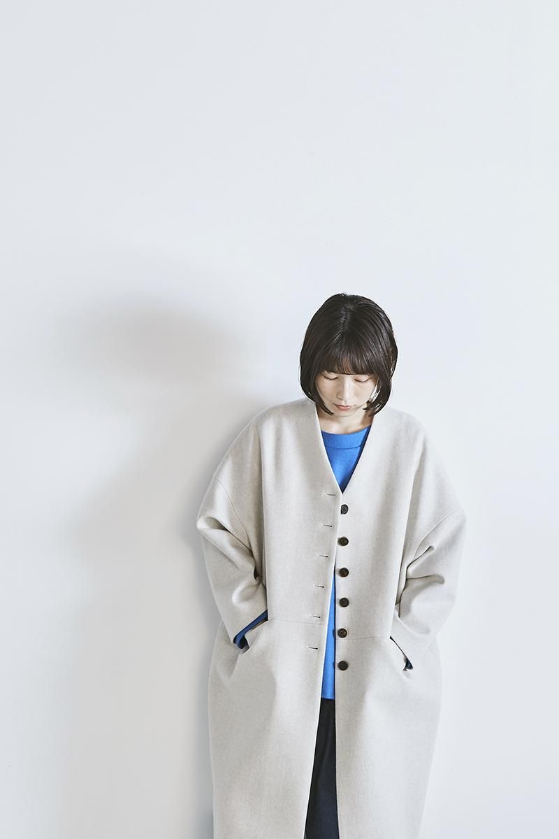 melton wool cocoon coat / oatmeal - atelier naruse|Online melton wool cocoon coat / oatmeal - atelier naruse|Online