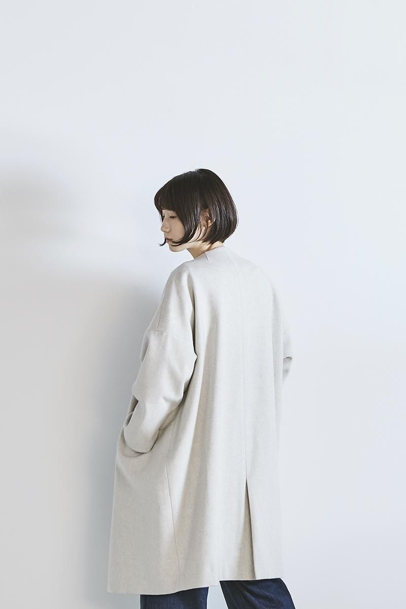 melton wool cocoon coat / oatmeal - atelier naruse｜Online