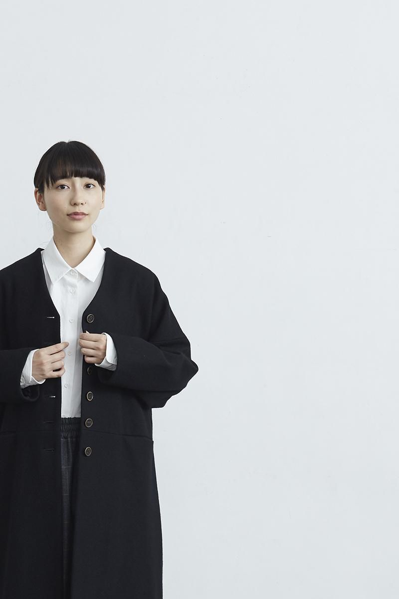 melton wool cocoon coat / black - atelier naruse|Online melton wool cocoon coat / black - atelier naruse|Online