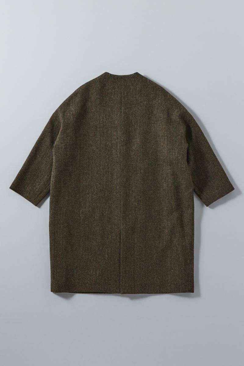 ジャケット・アウター atelier naruse tweed cocoon jacket tartan check tweed cocoon coat - atelier naruse｜Online