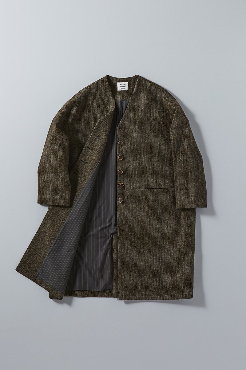 MOON ENGLAND tweed cocoon coat