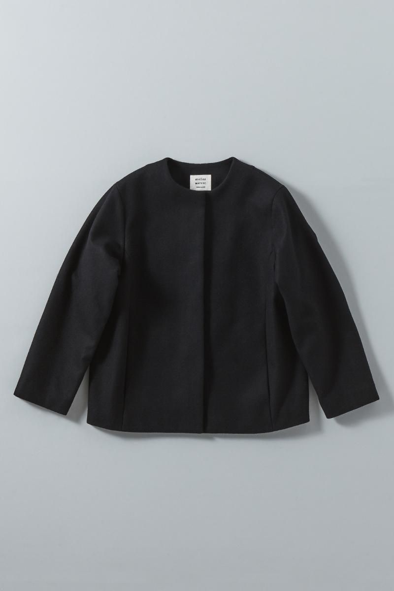 美品atelier naruse/アトリエナルセ　ウールコクーンジャケット atelier naruse(アトリエナルセ)モダングランドツィードコクーン