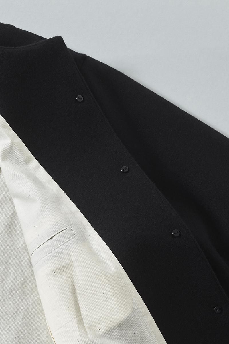wool cocoon jacket / black - atelier naruse｜Online store