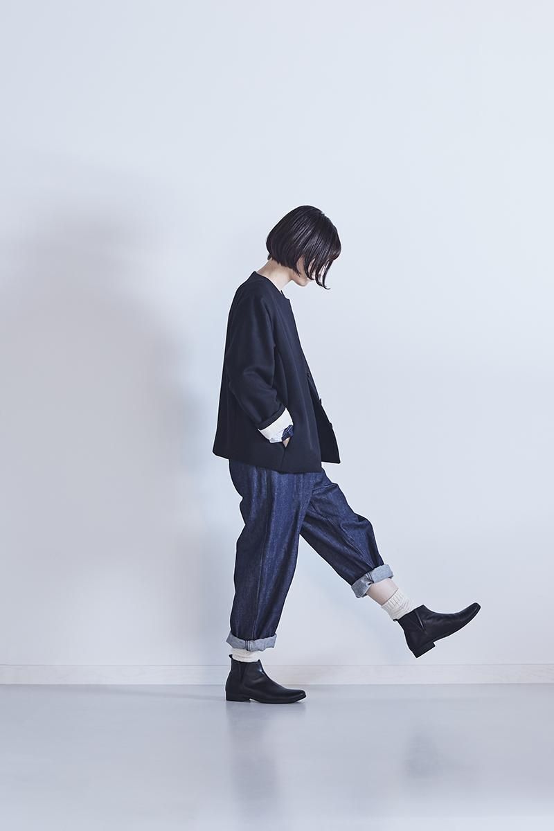 美品atelier naruse/アトリエナルセ　ウールコクーンジャケット atelier naruse(アトリエナルセ)iroma別注 メルトン ウール
