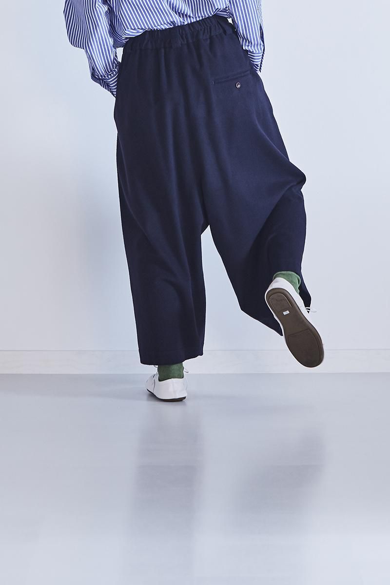 lamb wool wide pants / navy - atelier naruse｜Online store｜the an