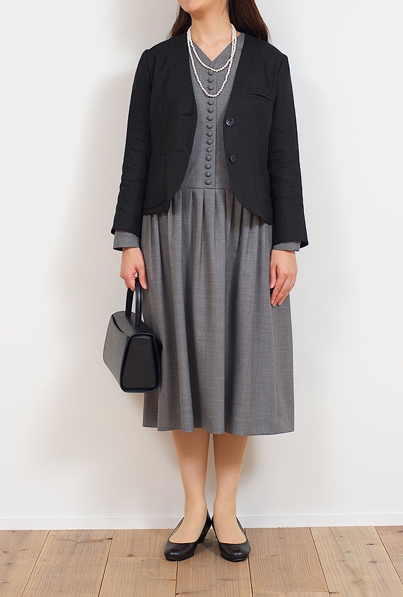 linen jacket / black - atelier naruse | Online store