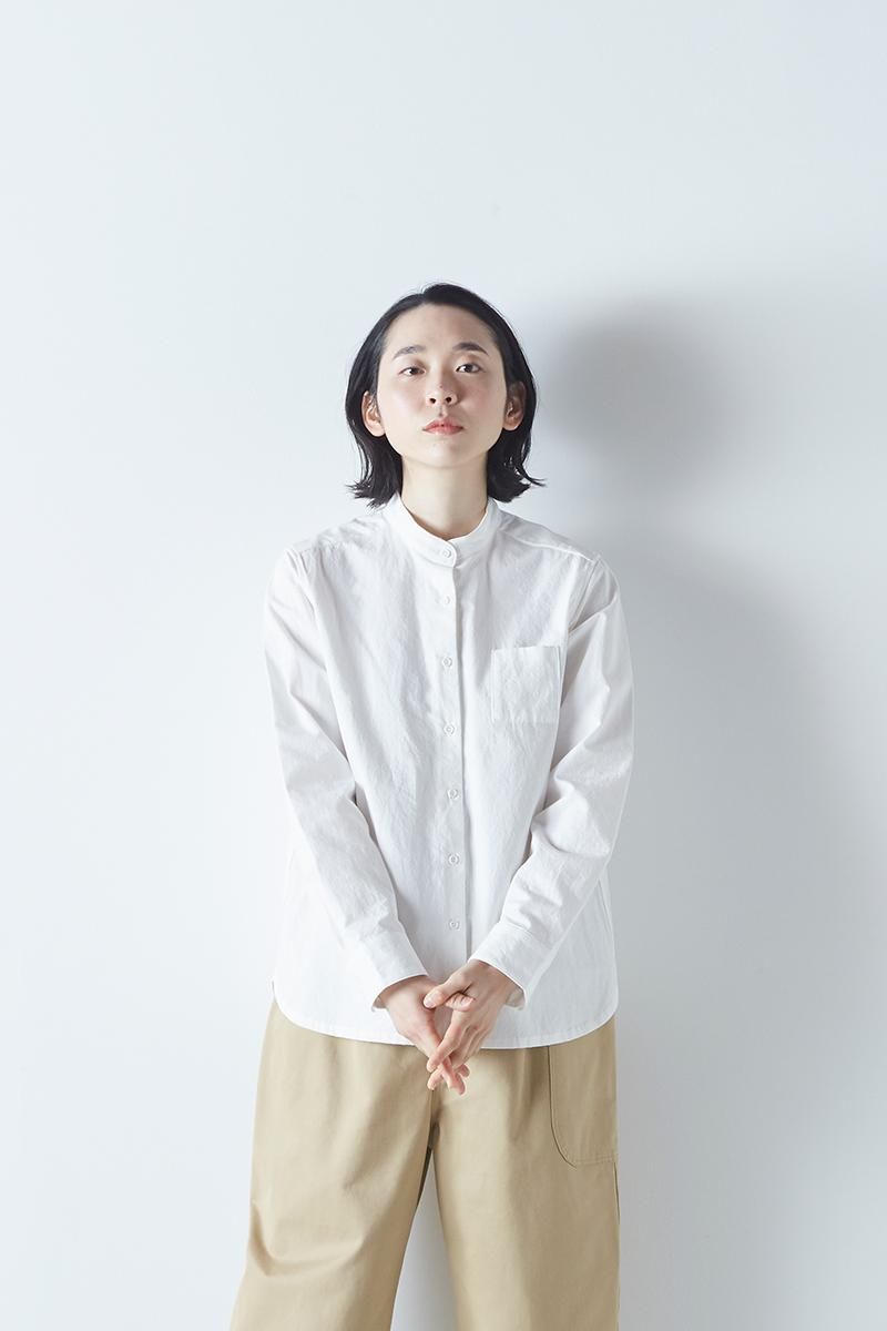 cotton flax band-collar shirt - atelier naruse|Online store cotton flax band-collar shirt - atelier naruse|Online store