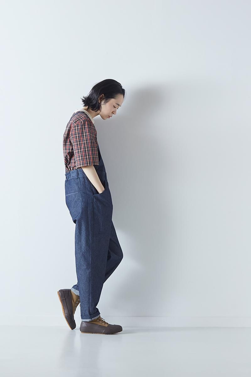 cotton denim salopette pants - atelier naruse｜Online store