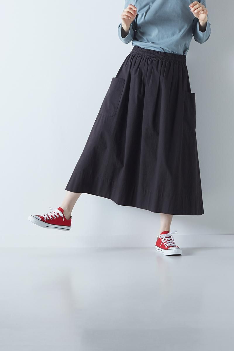 cotton patch pocket skirt / black - atelier naruse|Online cotton patch pocket skirt / black - atelier naruse|Online