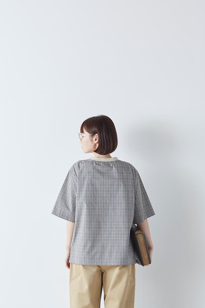 atelier naruse アトリエナルセ / コットンネックリブTシャツ