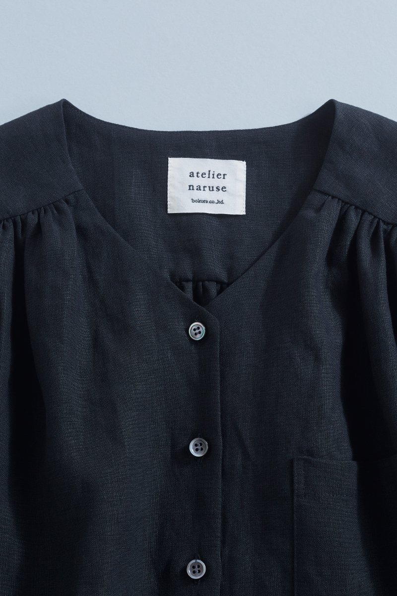 linen V neck shirt - atelier naruse | Online store