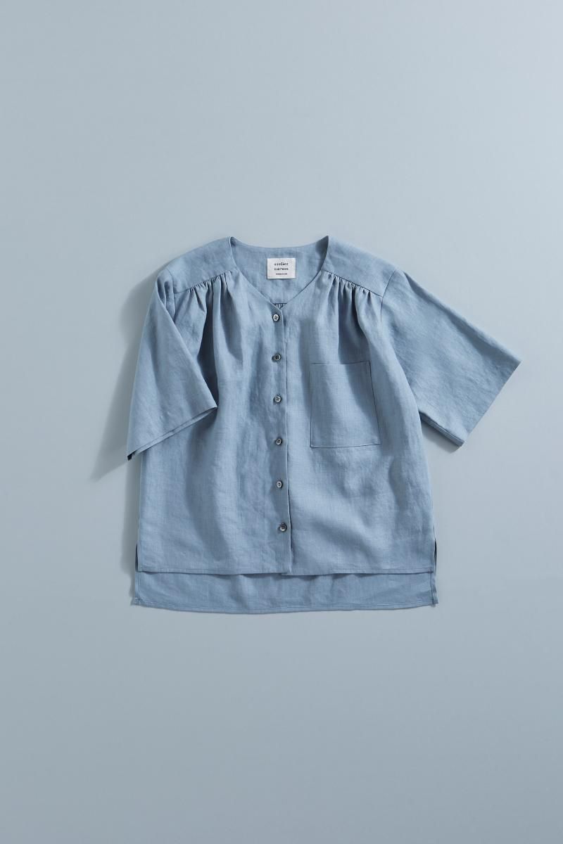linen V neck shirt - atelier naruse|Online store|the an linen V neck shirt - atelier naruse|Online store|the an