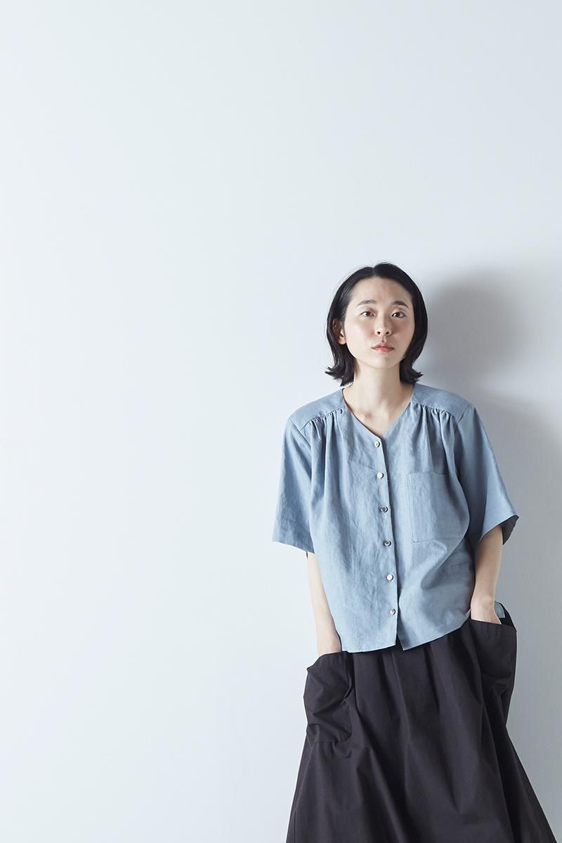 linen V neck shirt - atelier naruse|Online store|the an linen V neck shirt - atelier naruse|Online store|the an