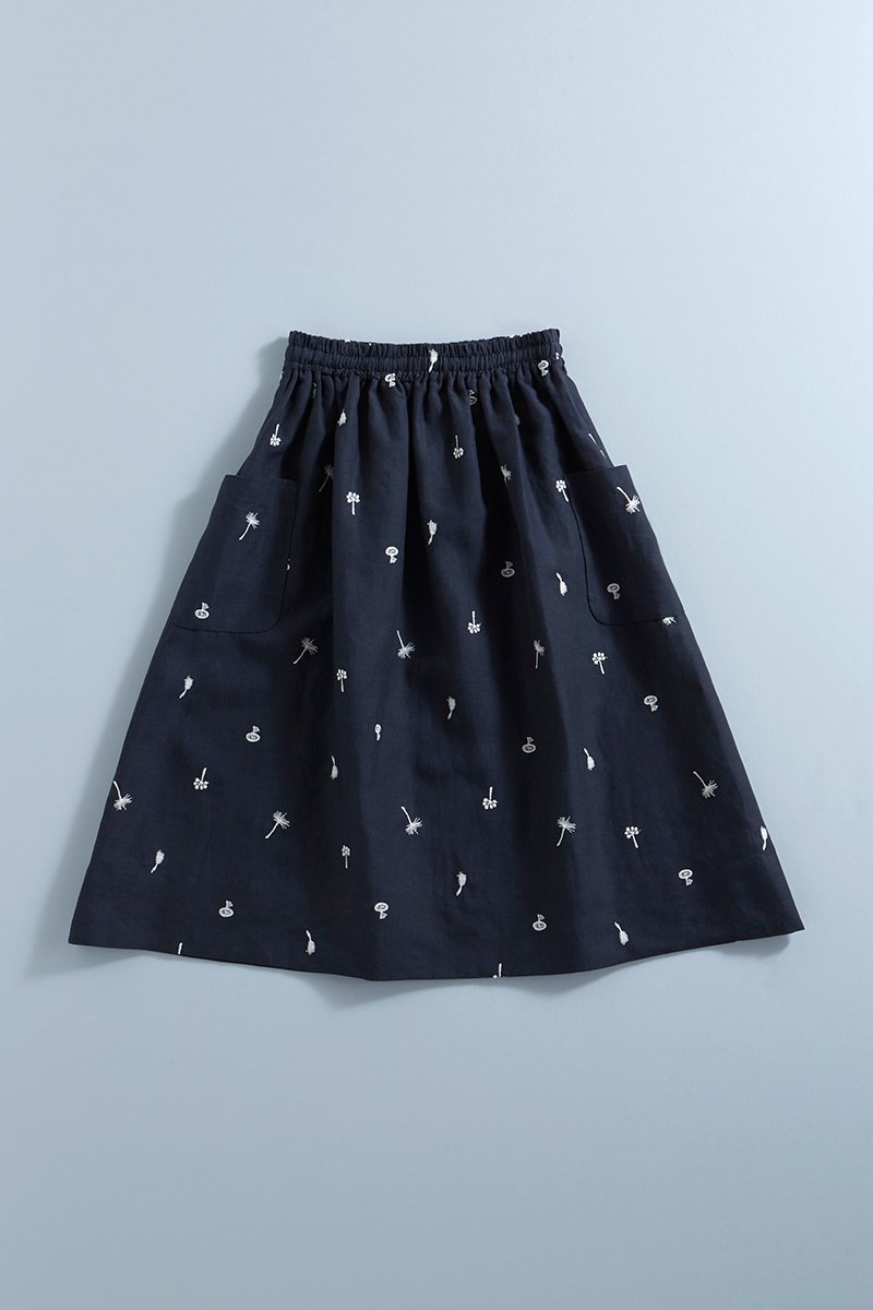 linen ~nohara~ patch pocket skirt
