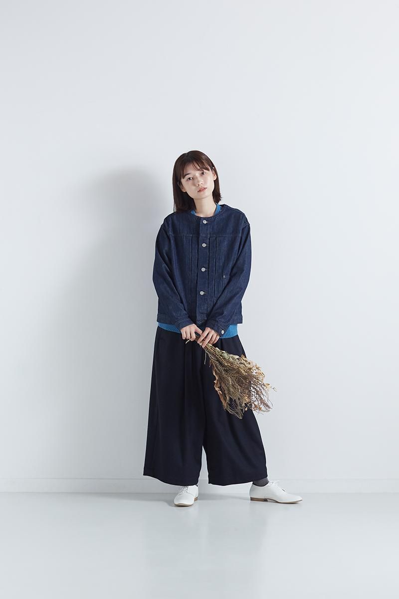 未使用品】 アトリエナルセ コットンデニムノーカラージャケット