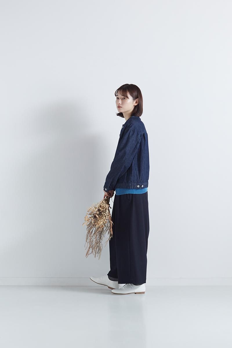 cotton denim no collar jacket - atelier naruse｜Online store