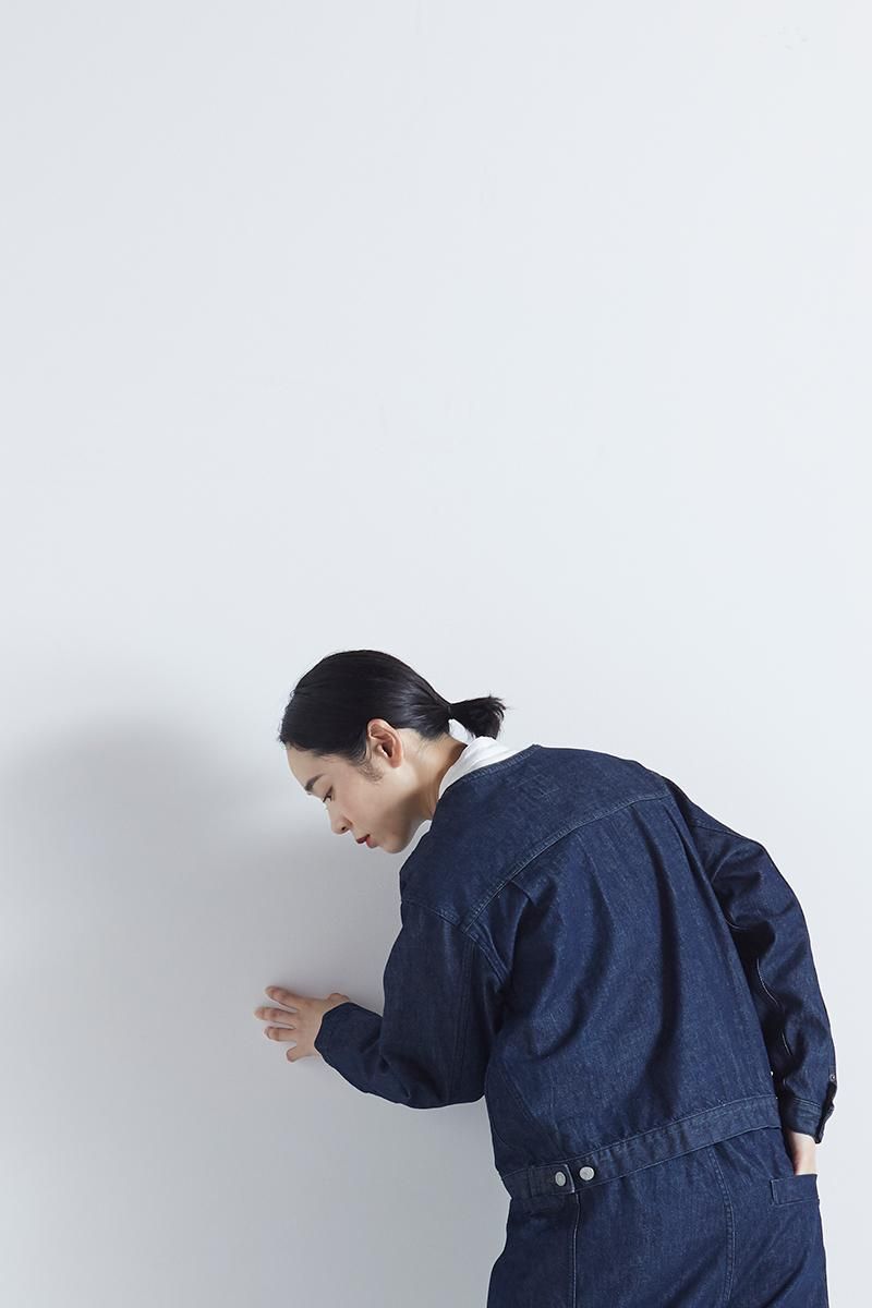 cotton denim no collar jacket - atelier naruse｜Online store