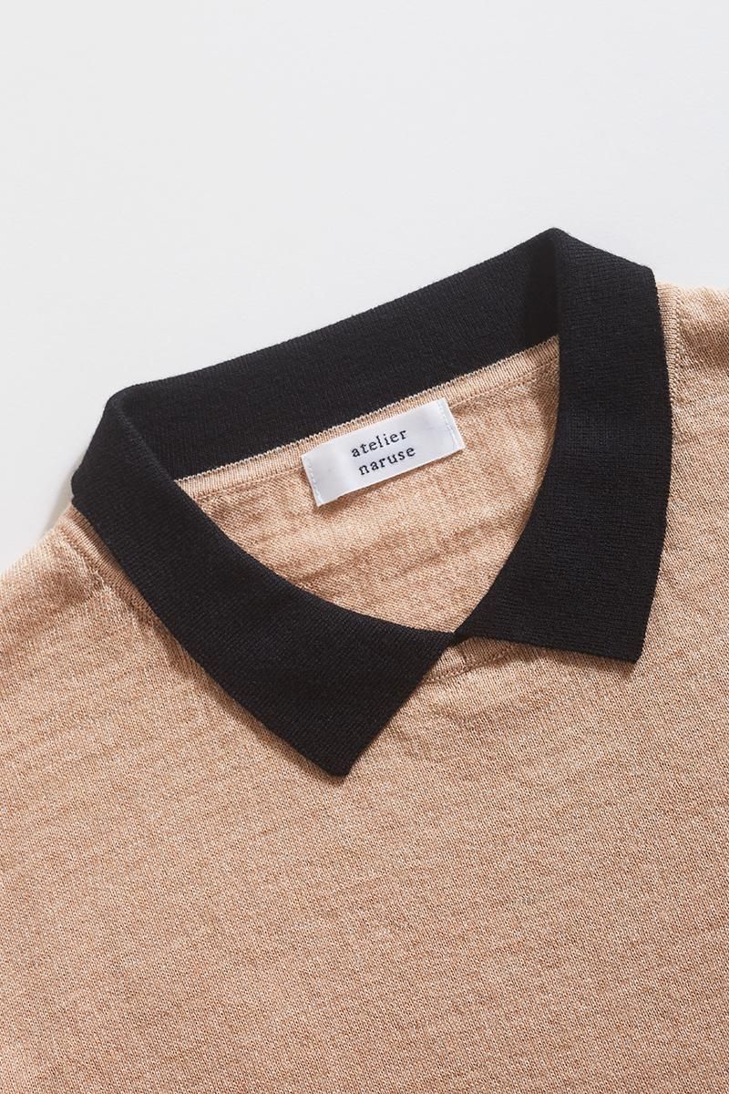 cotton wool with collar knit - atelier naruse｜Online store
