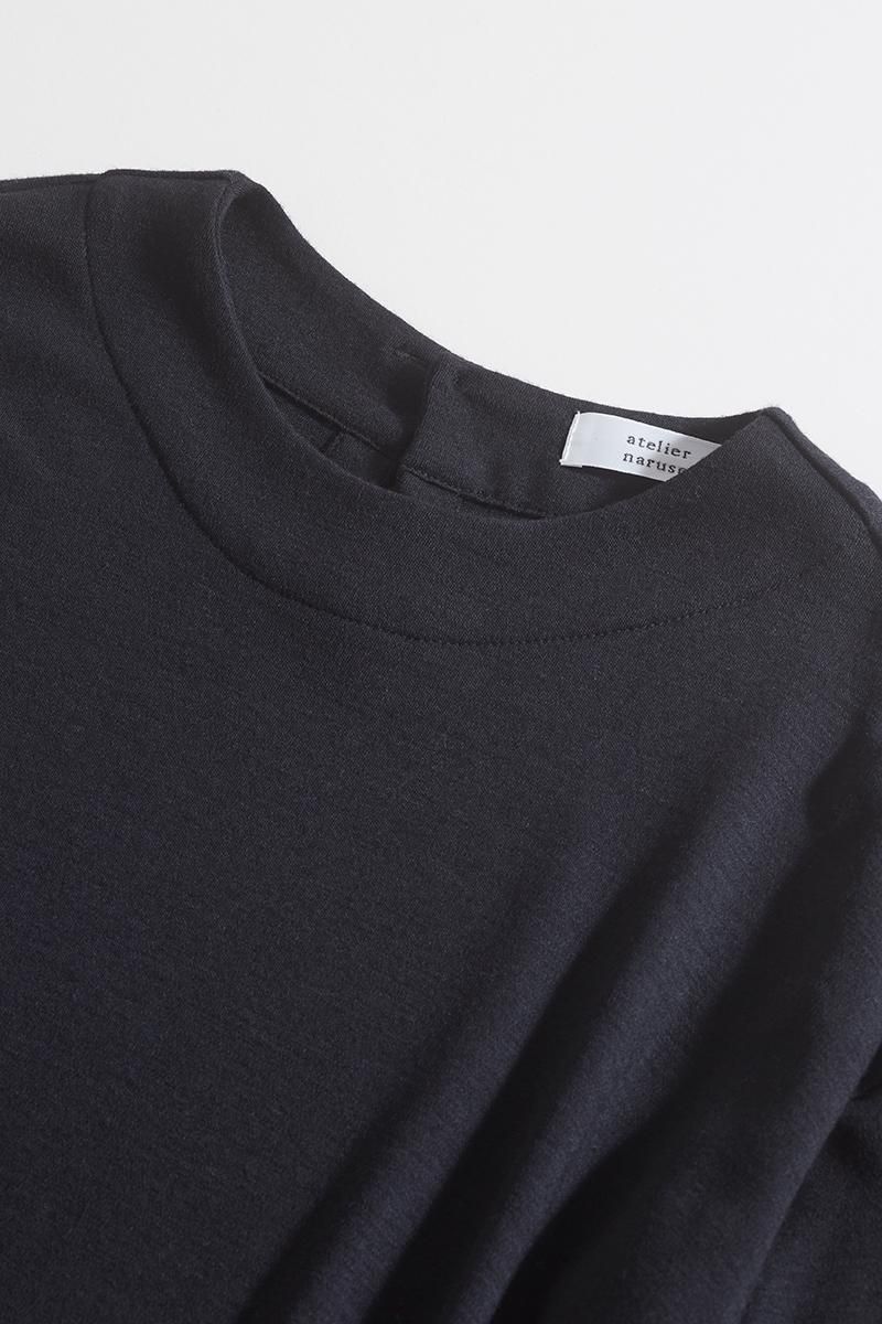 wool cocoon knit one piece / black - atelier naruse｜Online